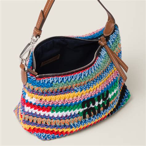 miu miu rainbow crochet pouch|Crochet rainbow bag .